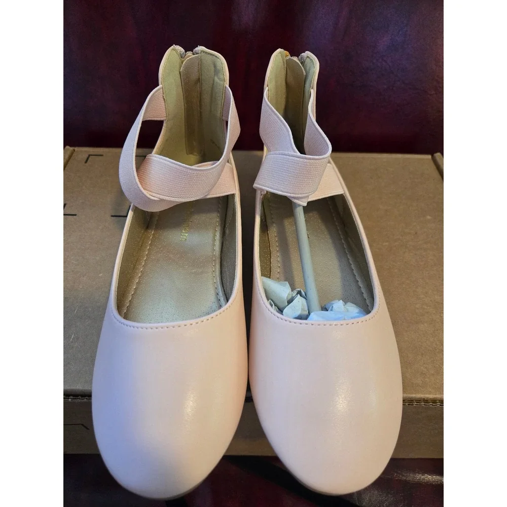 New Kids Light Pink Ballet‎ Flats with Ankle Strap and Zipper Size 2
